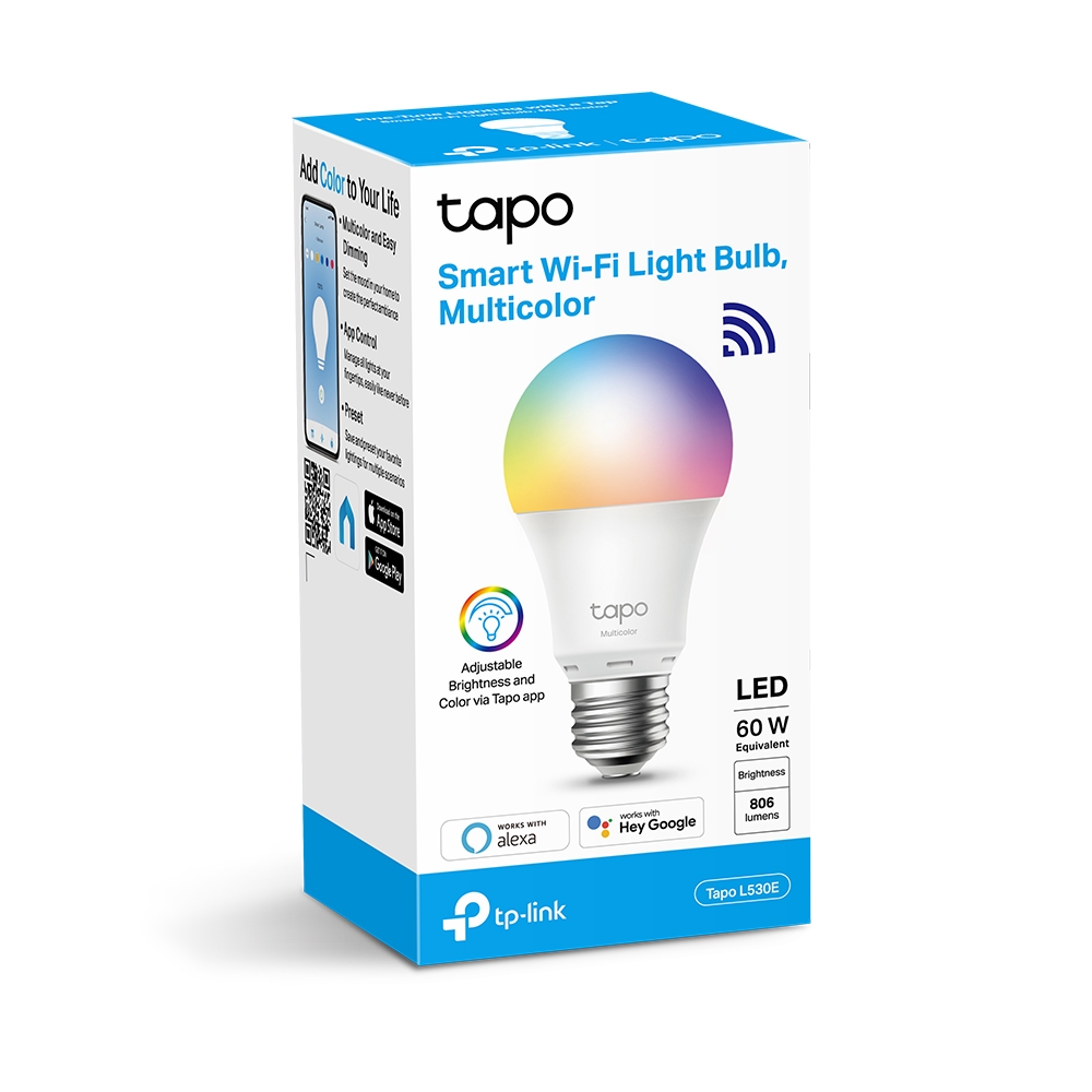 TP-LINK TAPO L530E AYARLANABILIR ISIK SEVIYELI AKILLI WI-FI MULTICOLOR LED AMPUL